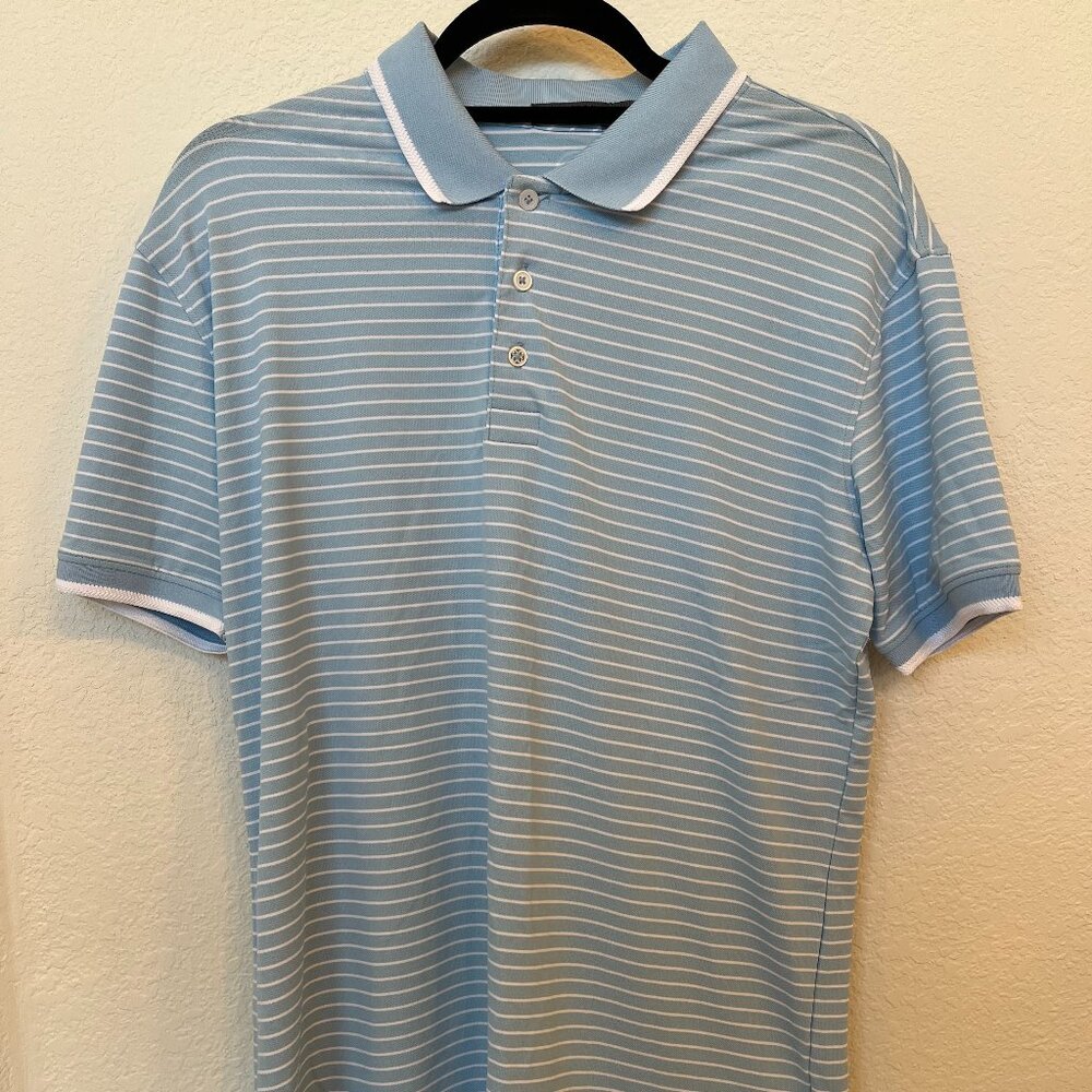 G/Fore Mens Polo Golf Shirt - Medium - Light Carolina Blue NWT
